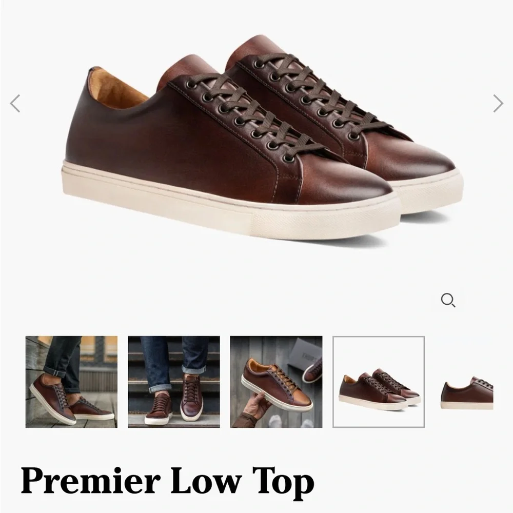 Thursday Boot Company Brown Leather Sneakers Sleek Design - Picture 2 of 4